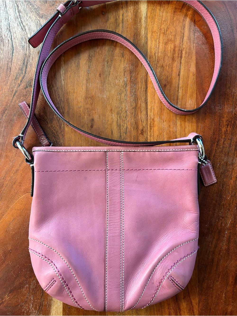 Vintage Coach SoHo Baby Leather Crossbody Pink